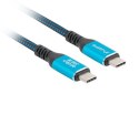 Lanberg Kabel USB-C M/M USB4 1.5M 240W 60HZ czarno-niebieski