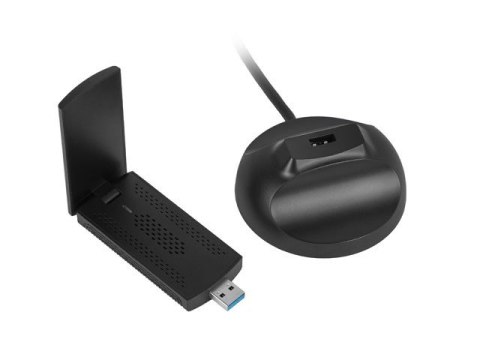 Lanberg Karta sieciowa bezprzewodowa WIFI NC-3000-WI USB 3.0 AX3000 TRI-BAND 2 wewnętrzne anteny