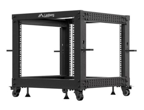 Lanberg Stojak Open rack 19 cali 9U 600x600-1100 regulowany czarny