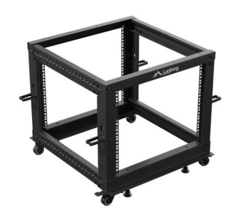 Lanberg Stojak Open rack 19 cali 9U 600x600-1100 regulowany czarny