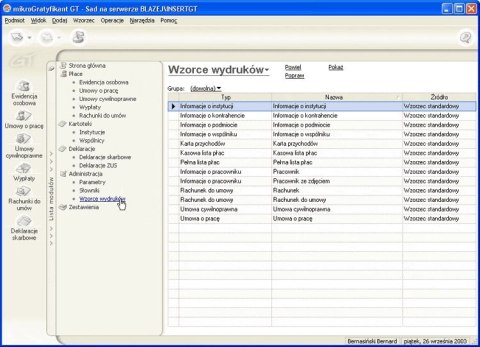 Program INSERT Rachmistrz GT