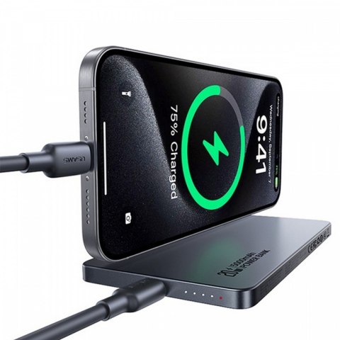 USAMS PowerBank 5000mAh 20W Indukcyjny Magsafe PD Fast Charge tytanowy
