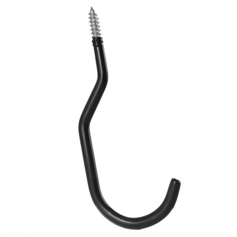 Maclean 2x hak sufitowy, max 10 kg/hak, MC-485 Komplet dwóch haków, na drabinę, rower, wąż ogrodowy. Stalowy Czarny.