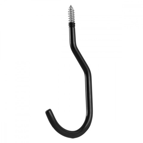 Maclean 2x hak sufitowy, max 10 kg/hak, MC-485 Komplet dwóch haków, na drabinę, rower, wąż ogrodowy. Stalowy Czarny.