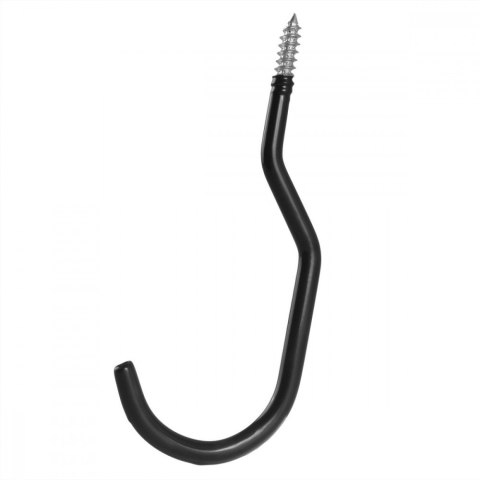 Maclean 2x hak sufitowy, max 10 kg/hak, MC-485 Komplet dwóch haków, na drabinę, rower, wąż ogrodowy. Stalowy Czarny.