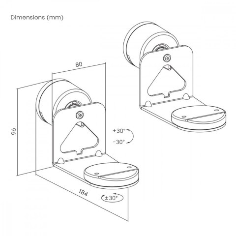 Maclean Uchwyt ścienny na głośnik x2 Sonos ERA MC-495 max 5kg