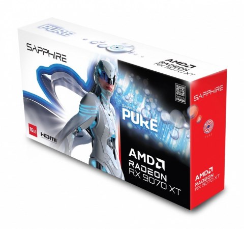 Sapphire Technology Karta graficzna Radeon RX 9070 XT PURE 16GB OC GDDR6 256bit 2DP/2HDMI