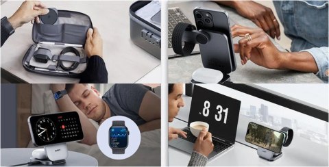AUKEY LC-MC312 Slim 3w1 ładowarka bezprzewodowa MagSafe Qi2 15W + ładowarka PD 30W + Etui