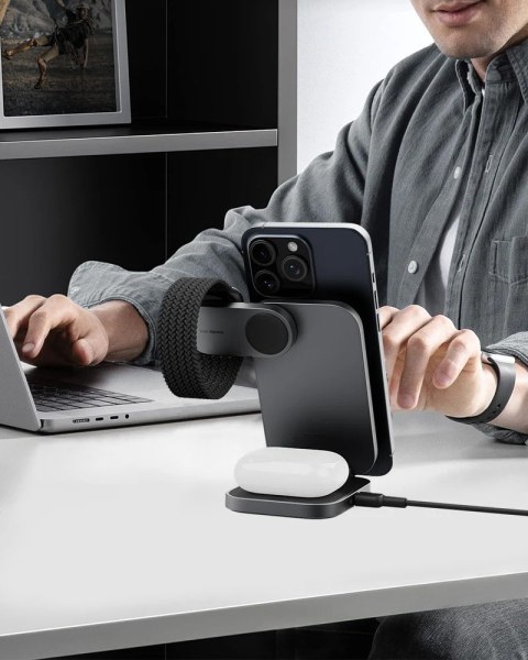 AUKEY LC-MC312 Slim 3w1 ładowarka bezprzewodowa MagSafe Qi2 15W + ładowarka PD 30W + Etui
