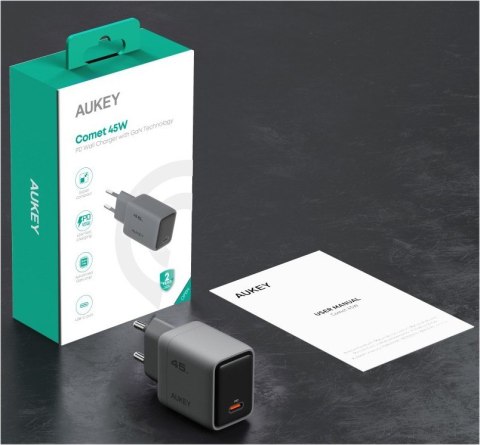 AUKEY PA-C2 ładowarka sieciowa 1xUSB-C PD 45W 4A QC4+ PD3.0 AFC PPS FCP SCP SSCP