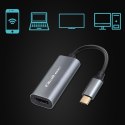 Qoltec Adapter aluminiowa przejściówka USB-C na HDMI 4K | 60Hz | 32AWG