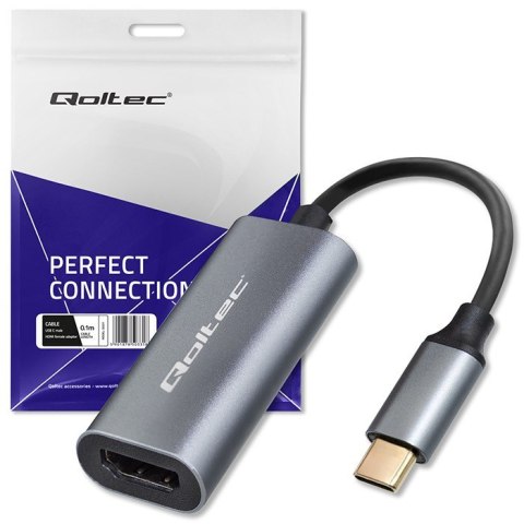 Qoltec Adapter aluminiowa przejściówka USB-C na HDMI 4K | 60Hz | 32AWG