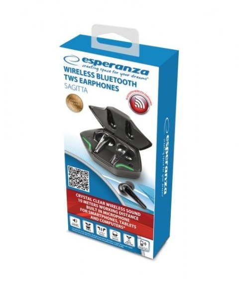 ESPERANZA SŁUCHAWKI DOUSZNE BLUETOOTH TWS SAGITTA EH231K