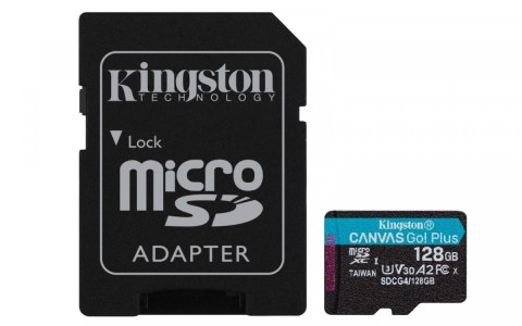 Kingston Karta microSD 128GB CanvasGo! Plus 200MB/s A2 U3 V30 + adapter