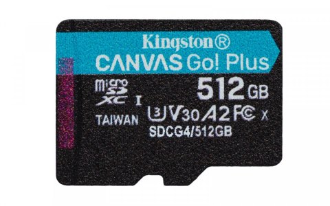Kingston Karta microSD 512GB CanvasGo! Plus 200MB/s A2 U3 V30 + adapter