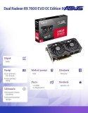 Asus Karta graficzna Dual Radeon RX 7600 EVO OC Edition 8GB GDDR6