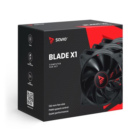 Savio Zestaw wentylatorów BLADE 3 x 120mm 4-pin PWM