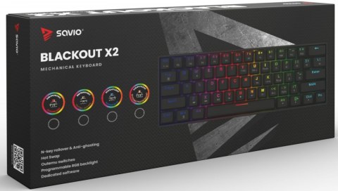 Savio Klawiatura mechaniczna BLACKOUT X2 OUTEMU Brown, Hot Swap