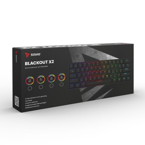 Savio Klawiatura mechaniczna BLACKOUT X2 OUTEMU Peach Silent, Hot Swap