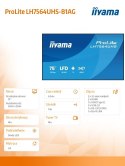 IIYAMA Monitor 75 cali LH7564UHS-B1AG, 24/7,VA,ANDROID14,4K,500cd,5000:1, 2xHDMI ,USB-C,RJ45, RS-232c, IR, 2x10W, 2xUSB, UCHWYT ŚCIE