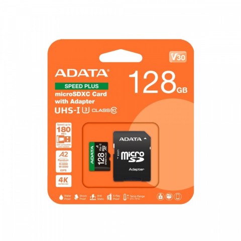 Adata Karta microSD Speed Plus 128GB UHS1 U3 V30 A2 180/160 MB/s