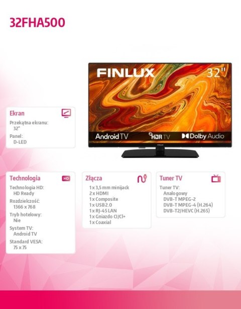 Finlux Telewizor LED 32 cale 32FHA500