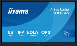 IIYAMA Monitor 55 cali TE5513A-B1AG INFRARED,40pkt,IPS,4K,7H,450cd/m2, WiFi,USB, ANDROID 14, Google EDLA,2x20W, UCHWYT CIENNY