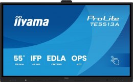 IIYAMA Monitor 55 cali TE5513A-B1AG INFRARED,40pkt,IPS,4K,7H,450cd/m2, WiFi,USB, ANDROID 14, Google EDLA,2x20W, UCHWYT CIENNY