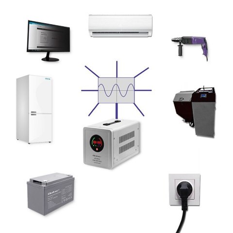QOLTEC ZASILACZ AWARYJNY PURE SINE WAVE UPS 800VA 560W STAŁA FAZA SZARY