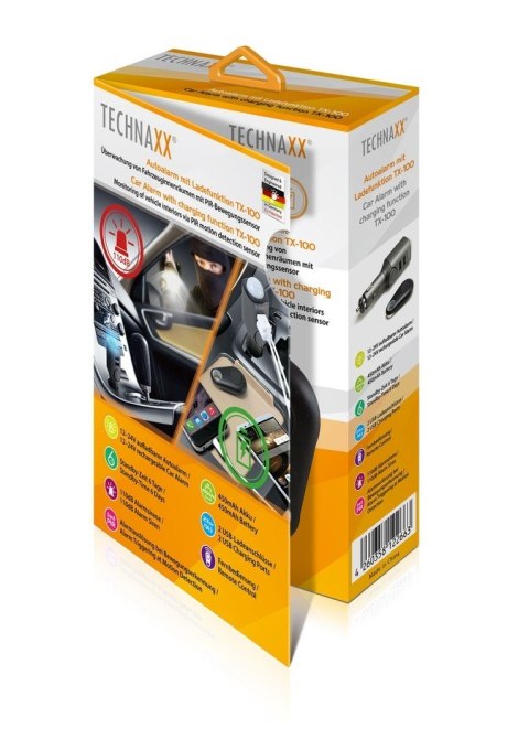 Technaxx Deutschland GmbH & Co. KG Alarm samochodowy z ładowarką USB 2 porty TX-100