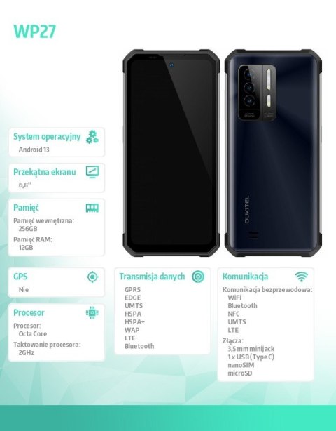 OUKITEL Smartfon WP27 12/256GB czarny
