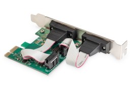 Digitus Karta rozszerzeń/Kontroler PCI Express RS232 Serial Port, 2xDB9, Chipset: ASIX99100