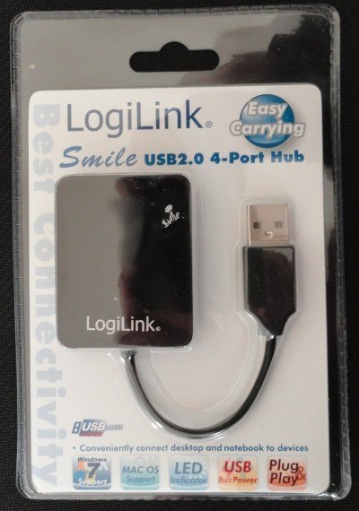 LogiLink HUB USB 2.0 4-portowy 'Smile' - czarny UA0139