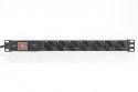 Digitus Listwa zasilająca PDU 19 cali RACK 7xSchuko, 2m 1xSchuko, 16A, wł./wył., zab.przepięciowe, aluminiowa