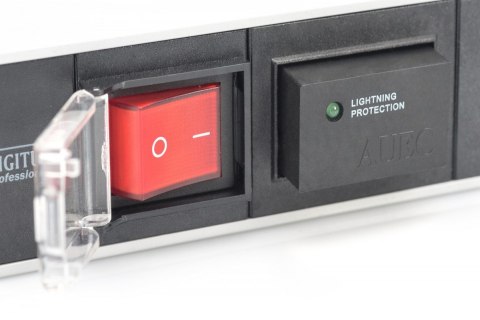 Digitus Listwa zasilająca PDU 19 cali RACK 7xSchuko, 2m 1xSchuko, 16A, wł./wył., zab.przepięciowe, aluminiowa