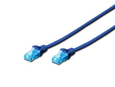 Digitus Patch cord RJ45-RJ45 kat.5e U/UTP AWG 26/7 PVC 0,25m niebieski