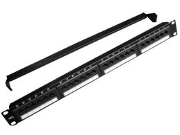 Gembird Patch Panel 24 Porty 1U 19'' Kat.6 z funkcją organizacji kabli czarny