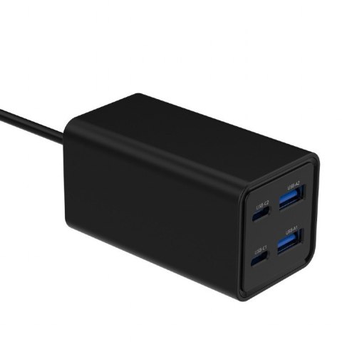 Gembird Ładowarka uniwersalna 65W GaN 2xUSB-A 2xUSB-C szybkie ładowanie czarna