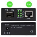 Qoltec Dwukierunkowy Media Konwerter SWITCH Ethernet 1x RJ45 1x SFP | 1000Mb/s | 5V