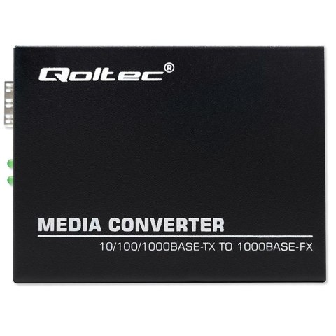 Qoltec Dwukierunkowy Media Konwerter SWITCH Ethernet 1x RJ45 1x SFP | 1000Mb/s | 5V