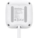 Qoltec Kostka zasilająca przedłużacz 6w1 z podświetlanym włącznikiem | 3x AC | 2x USB | 1x USB-C PD 20W | biała | kabel 2m