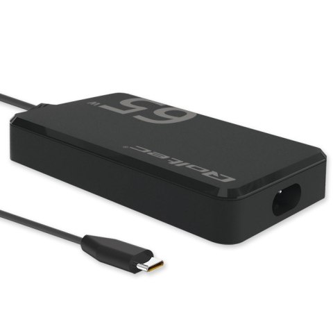 Qoltec Ładowarka sieciowa 65W GaN Super Fast SLIM | PD | 5-20V | 3.25A |USB-C 3.1 | Laptop | MacBook | Smartfon | +kabel