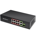 Qoltec Przełącznik sieciowy SWITCH FAST Ethernet 8x RJ45 PoE 2x RJ45 Uplink 1x SFP | 120W | 1000Mb/s