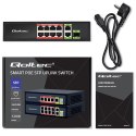 Qoltec Przełącznik sieciowy SWITCH FAST Ethernet 8x RJ45 PoE 2x RJ45 Uplink 1x SFP | 120W | 1000Mb/s