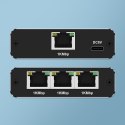 Qoltec Rozdzielacz Splitter Ethernet mini SWITCH 1x3 RJ45 | 1000Mb/s | USB-C | Aluminium