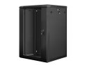 Lanberg Szafa instalacyjna wisząca 19 cali 18U 600X600mm czarna (drzwi szklane)