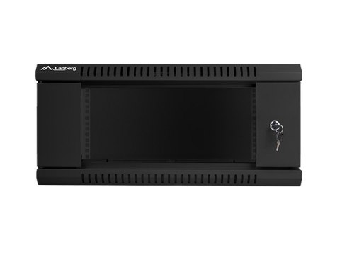 Lanberg Szafa instalacyjna wisząca 19 cali 4U 600X450mm czarna (drzwi szklane)