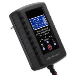 Qoltec Automatyczna ładowarka do akumulatora AGM GEL STD 6V/12V | 2A | Prostownik z funkcją naprawy i wyświetlaczem LED