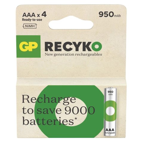 GP Battery Akumulatorki R03/AAA Ni-MH 950mAh blister 4szt. GP RECYKO