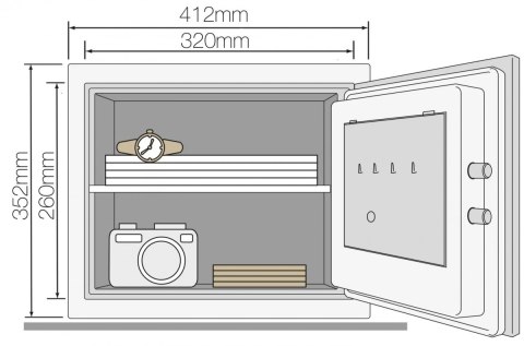 YALE HOME Sejf ognioodporny YFM domowy L